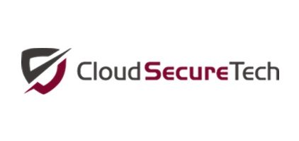 CloudSecureTech logo featuring a stylized shield icon in gray and maroon.