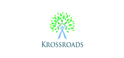 Krossroads logo: a blue stylized tree with green leaves, with the word 'KROSSROADS' beneath.